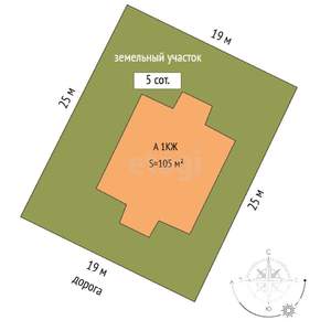 Дом 105м², 1-этажный, на длительный срок,
