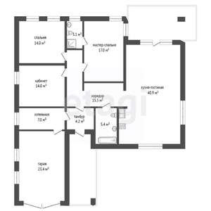 Дом 150м², 1-этажный, участок 6 сот.