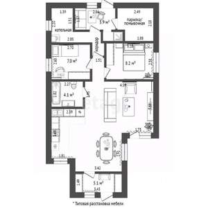 Дом 79м², 1-этажный, участок 4 сот.