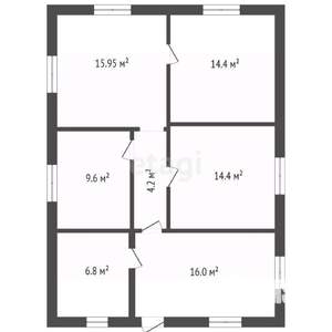 Дом 83м², 1-этажный, участок 8 сот.