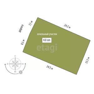 Дом 40м², 2-этажный, участок 4 сот.