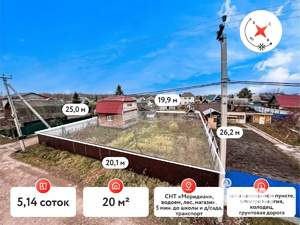 Дача 20м², 1-этажный, участок 5 сот.