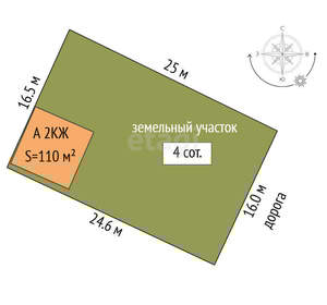 Дача 110м², 2-этажный, участок 4 сот.