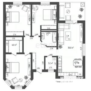 Дом 111м², 1-этажный, участок 9 сот.