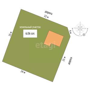 Дом 58м², 2-этажный, участок 6 сот.