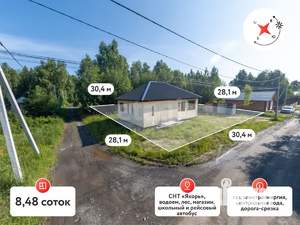 Дом 70м², 1-этажный, участок 8 сот.
