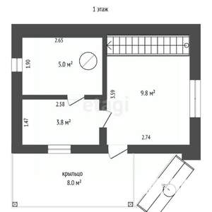 Дом 36м², 2-этажный, участок 10 сот.