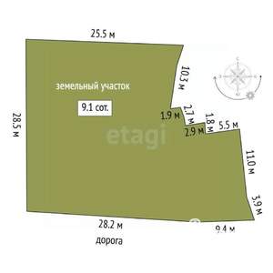 Дача 34м², 1-этажный, участок 9 сот.