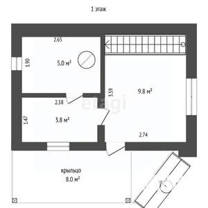 Дом 36м², 2-этажный, участок 10 сот.