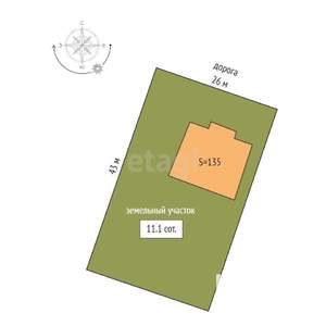 Дом 131м², 1-этажный, участок 11 сот.