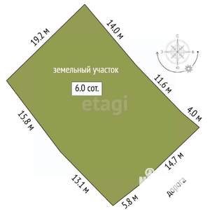 Дом 50м², 1-этажный, участок 6 сот.