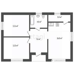 Дом 72м², 1-этажный, участок 5 сот.