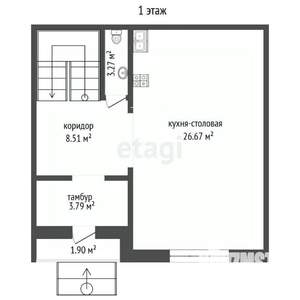 Таунхаус 120м², 3-этажный, участок 1 сот.