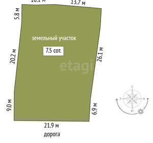 Дом 106м², 1-этажный, участок 7 сот.