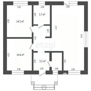 Дом 89м², 1-этажный, участок 4 сот.