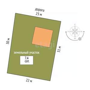 Дом 30м², 1-этажный, участок 7 сот.