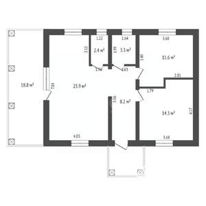 Дом 89м², 1-этажный, участок 5 сот.