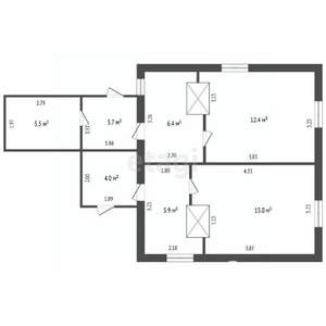 Дом 60м², 1-этажный, участок 17 сот.