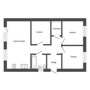 Коттедж 95м², 1-этажный, участок 4 сот.