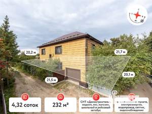 Дом 232м², 2-этажный, участок 4 сот.