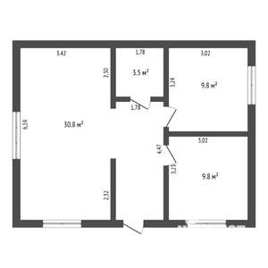 Коттедж 57м², 1-этажный, участок 5 сот.