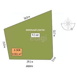 Дача 30м², 1-этажный, участок 9 сот.