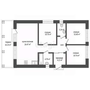 Дача 87м², 1-этажный, участок 5 сот.