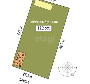 Дом 44м², 1-этажный, участок 12 сот.