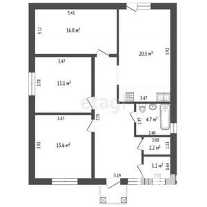 Дом 80м², 1-этажный, участок 5 сот.