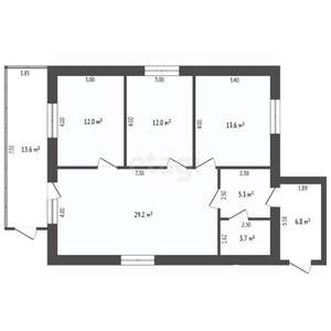 Дом 104м², 1-этажный, участок 4 сот.