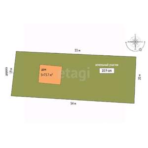 Дом 74м², 1-этажный, участок 11 сот.