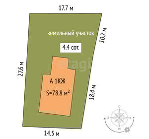 Дом 79м², 1-этажный, участок 4 сот.