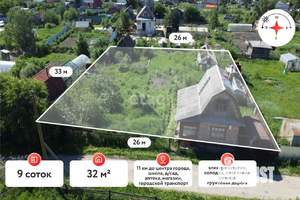 Дом 32м², 1-этажный, участок 9 сот.