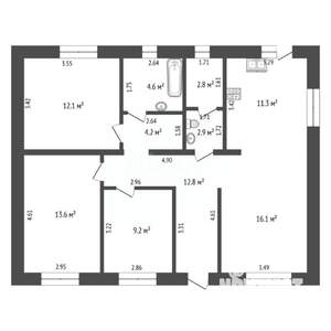 Дом 94м², 1-этажный, участок 6 сот.