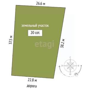 Дом 40м², 2-этажный, участок 20 сот.