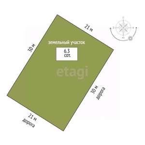 Дом 127м², 1-этажный, участок 6 сот.