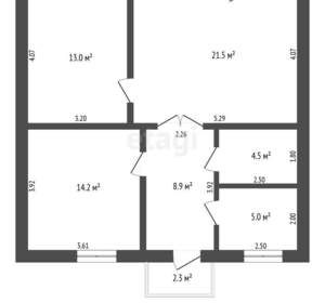 Дом 65м², 1-этажный, участок 9 сот.