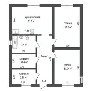 Дача 56м², 1-этажный, участок 5 сот.