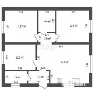 Дом 71м², 1-этажный, участок 4 сот.
