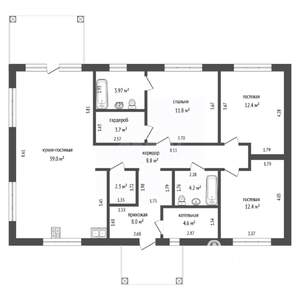 Дом 122м², 1-этажный, участок 6 сот.