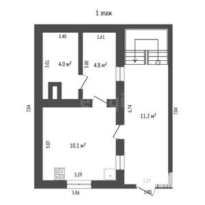 Дом 68м², 2-этажный, участок 8 сот.