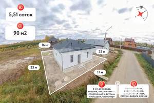 Дом 90м², 1-этажный, участок 6 сот.