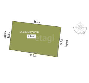 Дом 60м², 1-этажный, участок 8 сот.