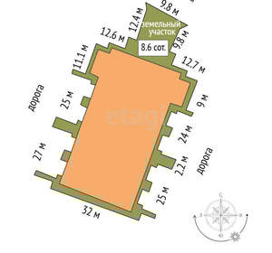 Дом 121м², 2-этажный, участок 2 сот.