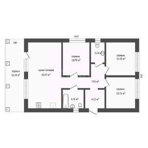 Дача 103м², 1-этажный, участок 5 сот.