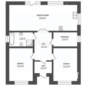 Дом 106м², 1-этажный, участок 8 сот.