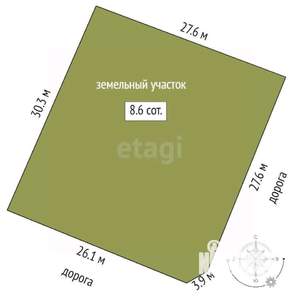 Дом 14м², 1-этажный, участок 9 сот.