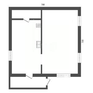 Дом 50м², 1-этажный, участок 7 сот.