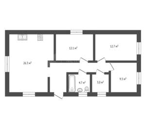 Дом 85м², 1-этажный, участок 5 сот.