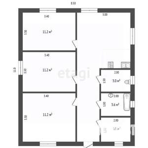 Дом 80м², 1-этажный, участок 5 сот.